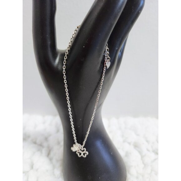 Ankle Bracelet Silver Three Leaf Clover - Picture 5 of 10